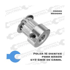 Polea dentada GT2 16 dientes para banda 6mm