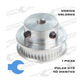 Polea dentada GT2 40 dientes para banda 6mm