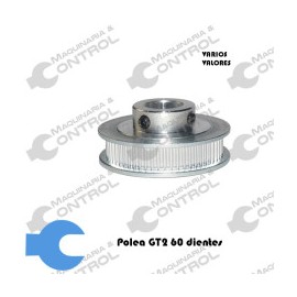 Polea dentada GT2 60 dientes para banda 6mm