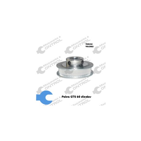 Polea dentada GT2 60 dientes para banda 6mm