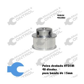 Polea dentada HTD3M 40 dientes para banda 15mm