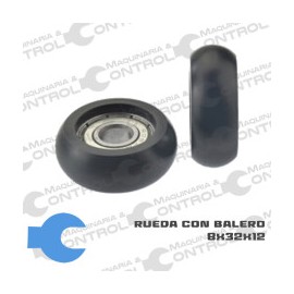 Rueda con balero 8x32x12