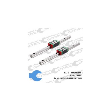 Eje 2 Guías lineales HGR20 y 4 rodamiento HGH20CA