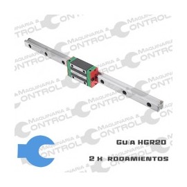 Guía lineal 1 guía HGR20 y 2 rodamientos HGH20CA