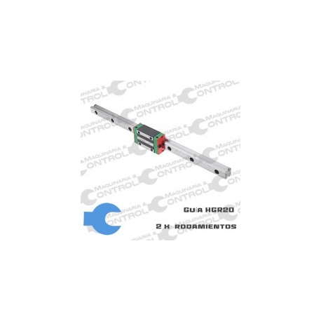 Guía lineal 1 guía HGR20 y 2 rodamientos HGH20CA