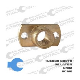 Tuerca corta con rosca trapezoidal 8mm