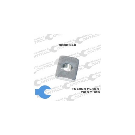Tuerca T plana M5 sencilla