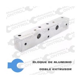 Bloque Aluminio doble extrusor MK8