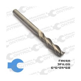 Fresa 3 filos 6x6x24x68
