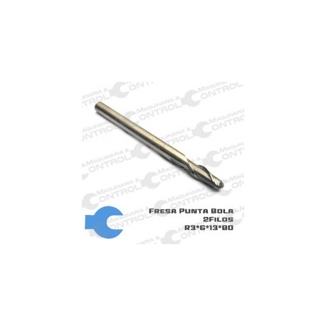 Fresa cabeza de bola 2 filos R3x6x13x80