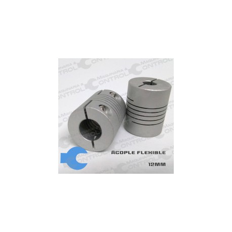 Acople flexible de aluminio 12mm, Cople flexible de aluminio 12mm
