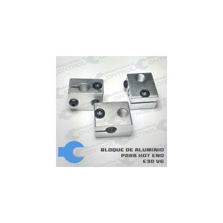 Bloque Aluminio Calentador E3D V6 y MK8
